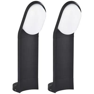 John Timberland Marketa 19 1/2"h Black Led Landscape Bollard Lights Set Of 2