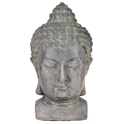 John Timberland Meditating Buddha Head 18 1/2" High Outdoor Statue