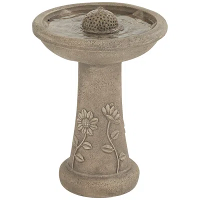 John Timberland Missy Sunflower 20 1/4" High Gray Outdoor Cement Birdbath