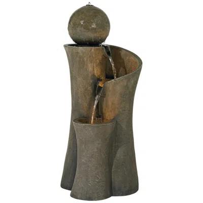 John Timberland Modern Sphere Curve Cascading 39 1/2" High Led Fountain