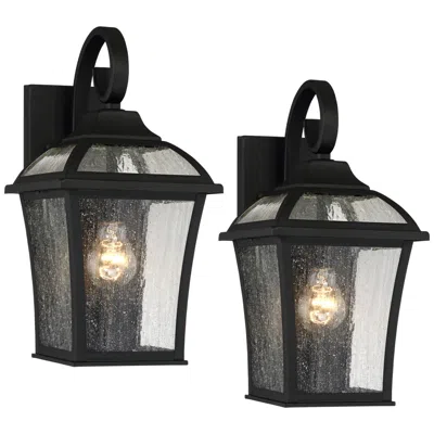 John Timberland Mosconi 15" Black Carriage Outdoor Lights Set Of 2
