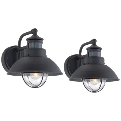 John Timberland Oberlin 9" Black Auto-on Motion Sensor Outdoor Light