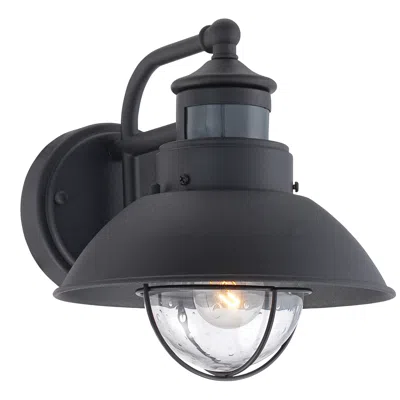 John Timberland Oberlin 9" Black Dusk To Dawn Motion Sensor Barn Light