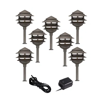 John Timberland Pagoda Complete Outdoor 9-piece Led Landscape Lighting Set