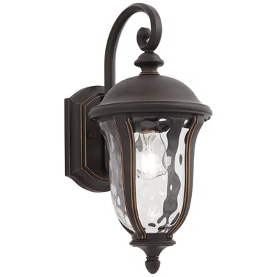 John Timberland Park Sienna 16 3/4" Bronze Scroll Outdoor Wall Light