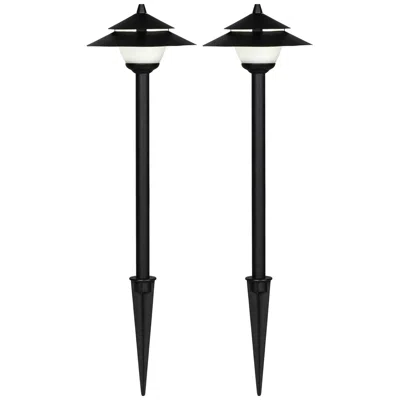 John Timberland Pollack 15" High Black Led Landscape Lights Set Of 2