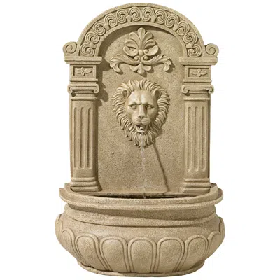 John Timberland Royal Lion Face 31" High Sandstone Finish Wall Fountain