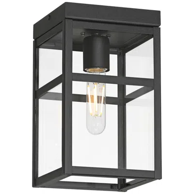 John Timberland San Lucas 10 1/4" High Sand Black Outdoor Flushmount Ceiling Light