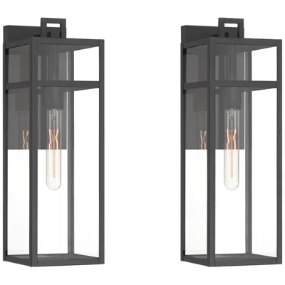John Timberland San Lucas 18 3/4" High Sand Black Outdoor Wall Light Set Of 2