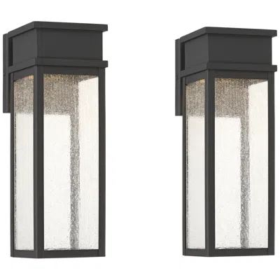 John Timberland Sintef 14 1/4" Sand Black Led Outdoor Lights Set Of 2