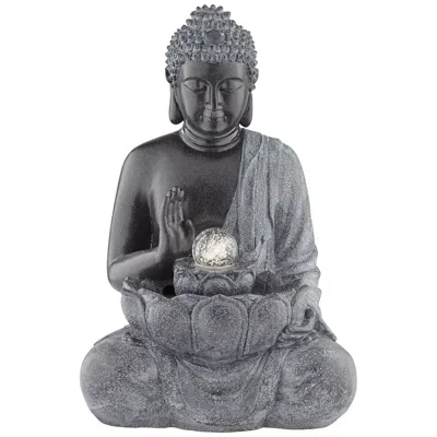 John Timberland Sitting Buddha 28" High Stone Finish Led Water Fountain