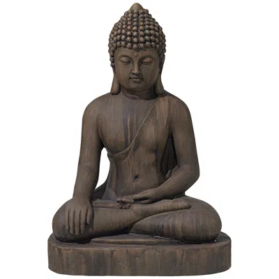 John Timberland Sitting Buddha 29 1/2" High Dark Sandstone Outdoor Statue