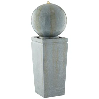 John Timberland Sphere And Pillar 34 1/4" High Led Bubbler Fountain