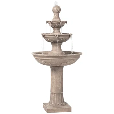 John Timberland Stafford 48" Three Tier Traditional Garden Fountain