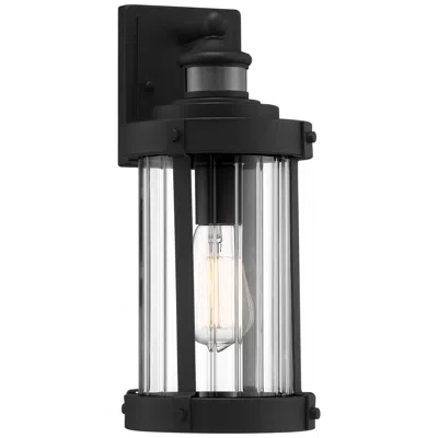 John Timberland Stan 15" High Texture Black Motion Sensor Outdoor Wall Light