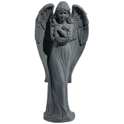 John Timberland Standing Angel 25" High Faux Greystone Indoor-outdoor Statue