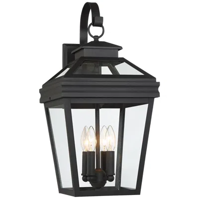 John Timberland Stratton Street 22" Black Outdoor Lantern Wall Light
