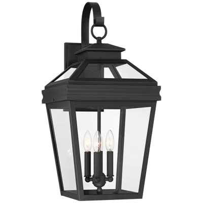 John Timberland Stratton Street 27" Black Outdoor Lantern Wall Light