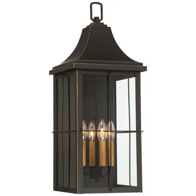 John Timberland Sunderland 24 3/4" Black And Gold Outdoor Wall Lantern