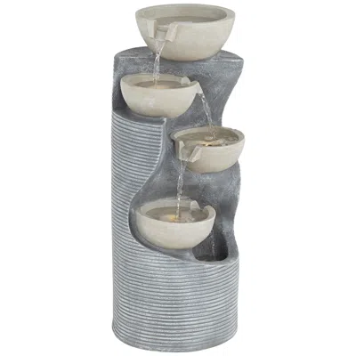 John Timberland Tarin Four Bowl 31 1/2" High Faux Stone Cascading Floor Fountain
