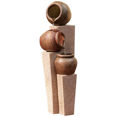 John Timberland Three Jug And Pillar 35 1/2" Cascade Flow Fountain