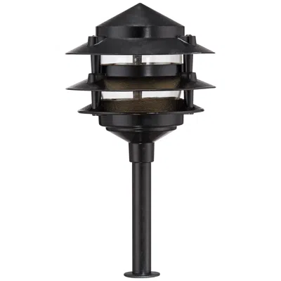 John Timberland Three-tier Pagoda 11" High Black Modern Led Landscape Path Light