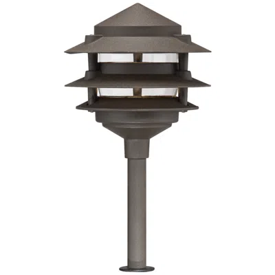 John Timberland Three-tier Pagoda 11" High Bronze Led Landscape Path Light