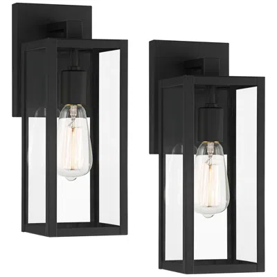 John Timberland Titan 14 1/4" High Mystic Black Rustic Modern Sconces Set Of 2