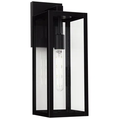 John Timberland Titan 17" Mystic Black And Glass Outdoor Wall Light