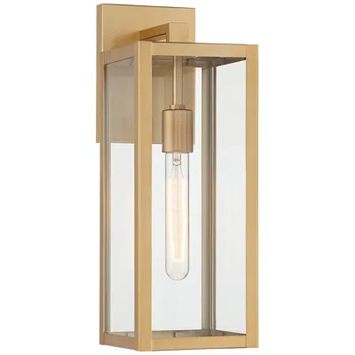 John Timberland Titan 17" Soft Gold Clear Glass Outdoor Wall Light