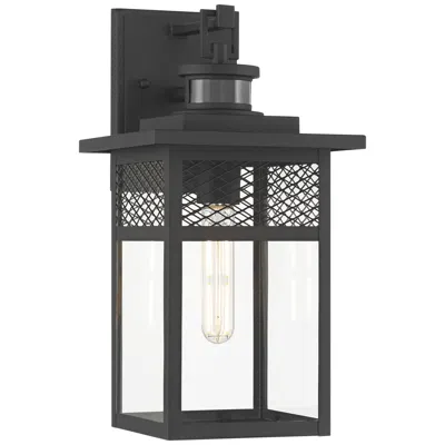 John Timberland Torse 15" High Textured Black Motion Sensor Outdoor Wall Light
