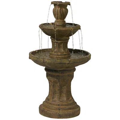 John Timberland Tuscan Garden 41 1/2" Dark Stone Finish Traditional Tiered Fountain
