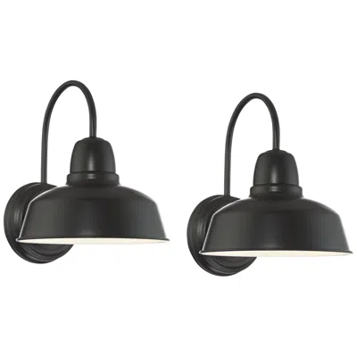 John Timberland Urban Barn Collection 13" High Black Outdoor Wall Light Set Of 2