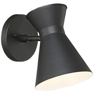 John Timberland Vance 8" High Black Finish Mid-century Modern Led Sconce Wall Light