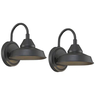 John Timberland Westley Black 8 1/2" High Led Outdoor Lights Set Of 2