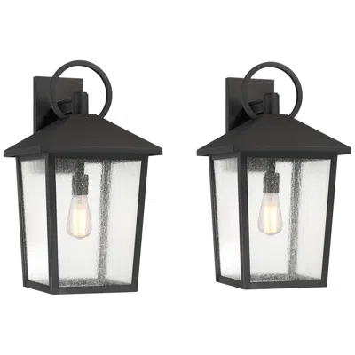 John Timberland Westmont 22"h Sand Black Outdoor Wall Light Set Of 2