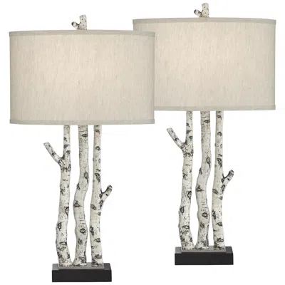 John Timberland White Forest 30 1/4" Faux Birch Tree Lamps Set Of 2