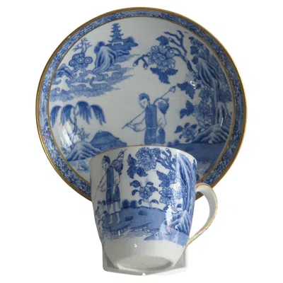 Pre-owned John Turner Antique  Porcelain Coffee Cup And Saucer, Circa 1795 In Gray