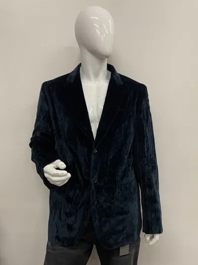 Pre-owned John Varvatos $1498  Velvet Blazer In Sapphire Size: 48 In Blue