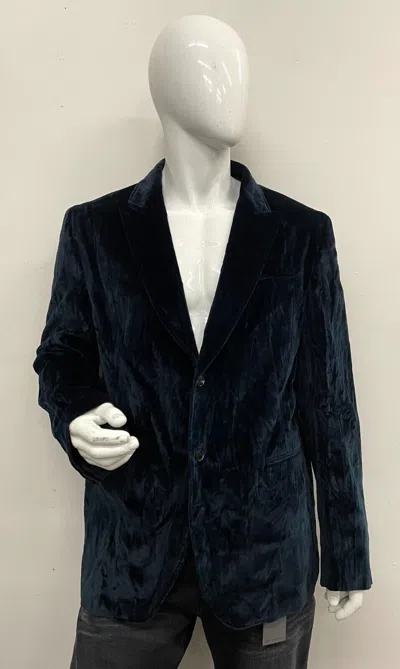 Pre-owned John Varvatos $1498  Velvet Blazer In Sapphire Size: 52 In Blue