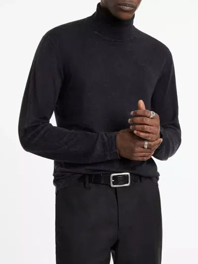 Pre-owned John Varvatos $298  Osborne Turtle Neck In Black Size: Medium