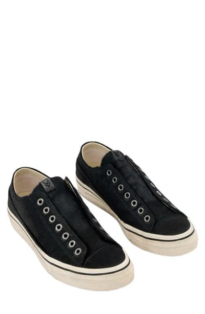 John Varvatos 315 Vulc Laceless Low Calf Hair Sneaker In Black
