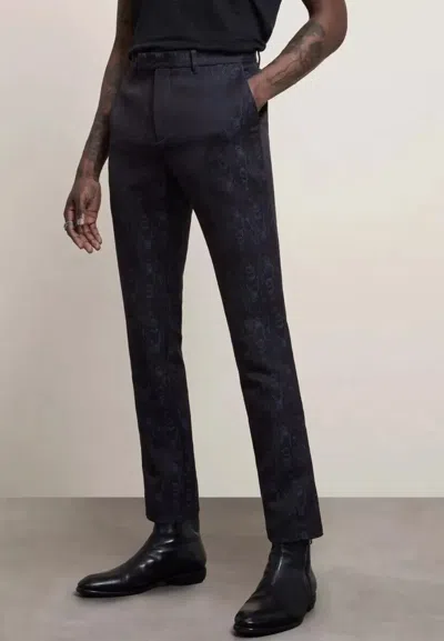 Pre-owned John Varvatos $498  Men's Jacquard Slim Pants In Night Sky Size:46