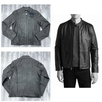 Pre-owned John Varvatos $ 698  Men's Kris Racer Jacket In Light Grey Size: Small In Gray