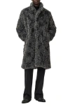 John Varvatos Ace Faux Fur Coat In Gray