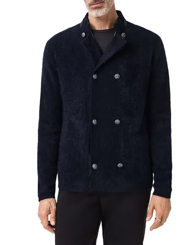 John Varvatos Adrano Double Breasted Cashmere Jacket In Blue