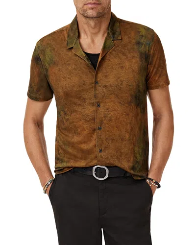 John Varvatos Agosta Regular Fit Short Sleeve Linen Shirt In Multi