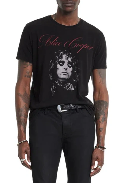 John Varvatos Alice Cooper Cotton Graphic T-shirt In Black