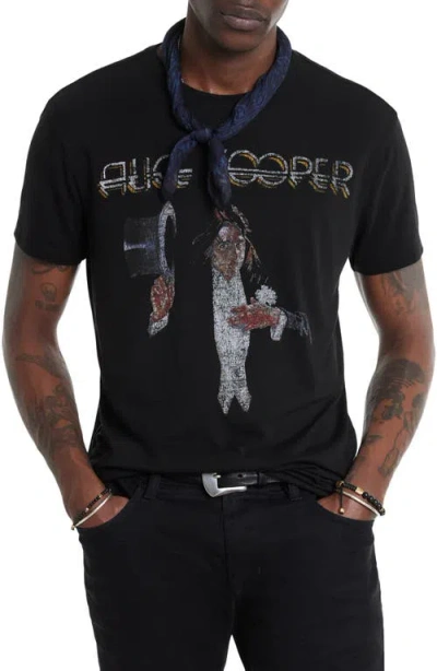 John Varvatos Alice Cooper Cotton Graphic T-shirt In Black