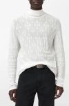 John Varvatos Alistair Broken Argyle Turtleneck Sweater In White